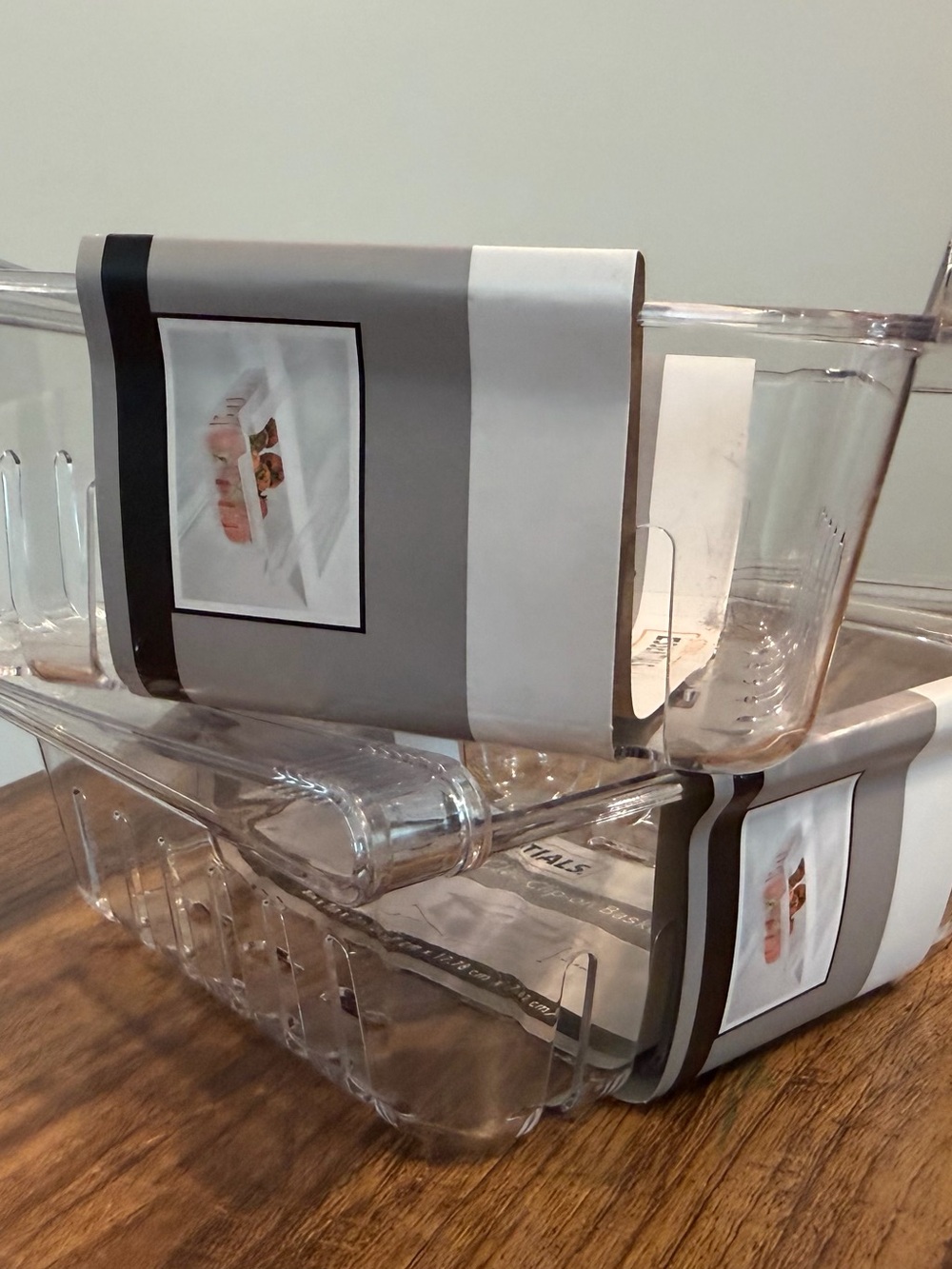 Essentials Clear Plastic Fridge Storage Bins - Transparent Design